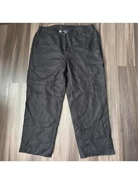 Jones New York Women's Linen Dress Pants Lined Plus Size 18W Black Pockets